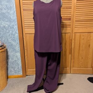 Elegant Sleeveless Plum Jumpsuit